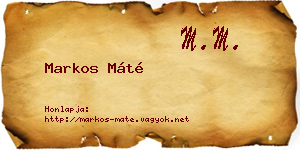 Markos Máté névjegykártya